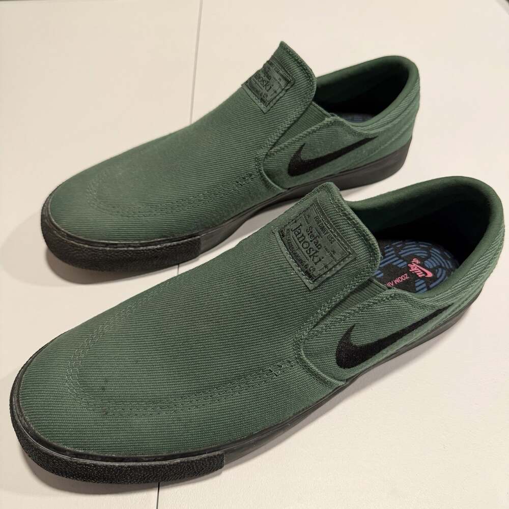 Nike SB Janoski+ Slip On Clay Green Shoes Men's Size 10.5 CN9642-992